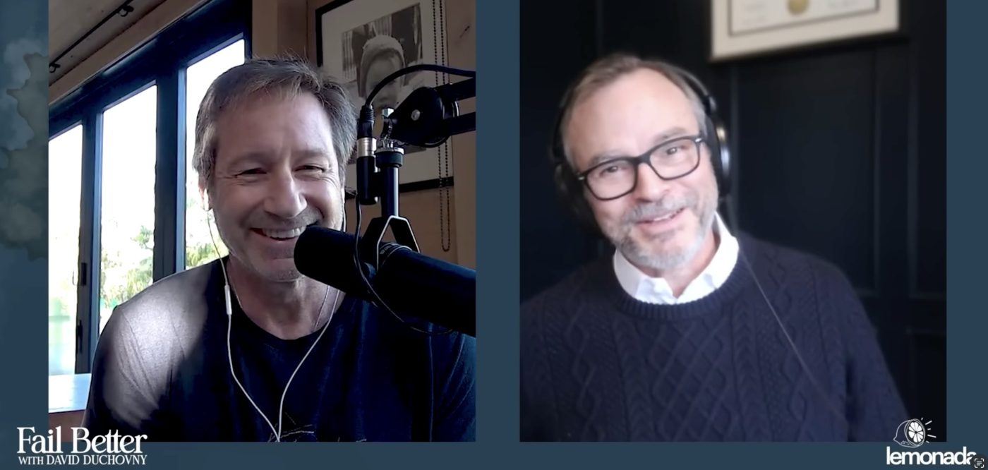 David Duchovny and Dr. Jason Giles recording Fail Better